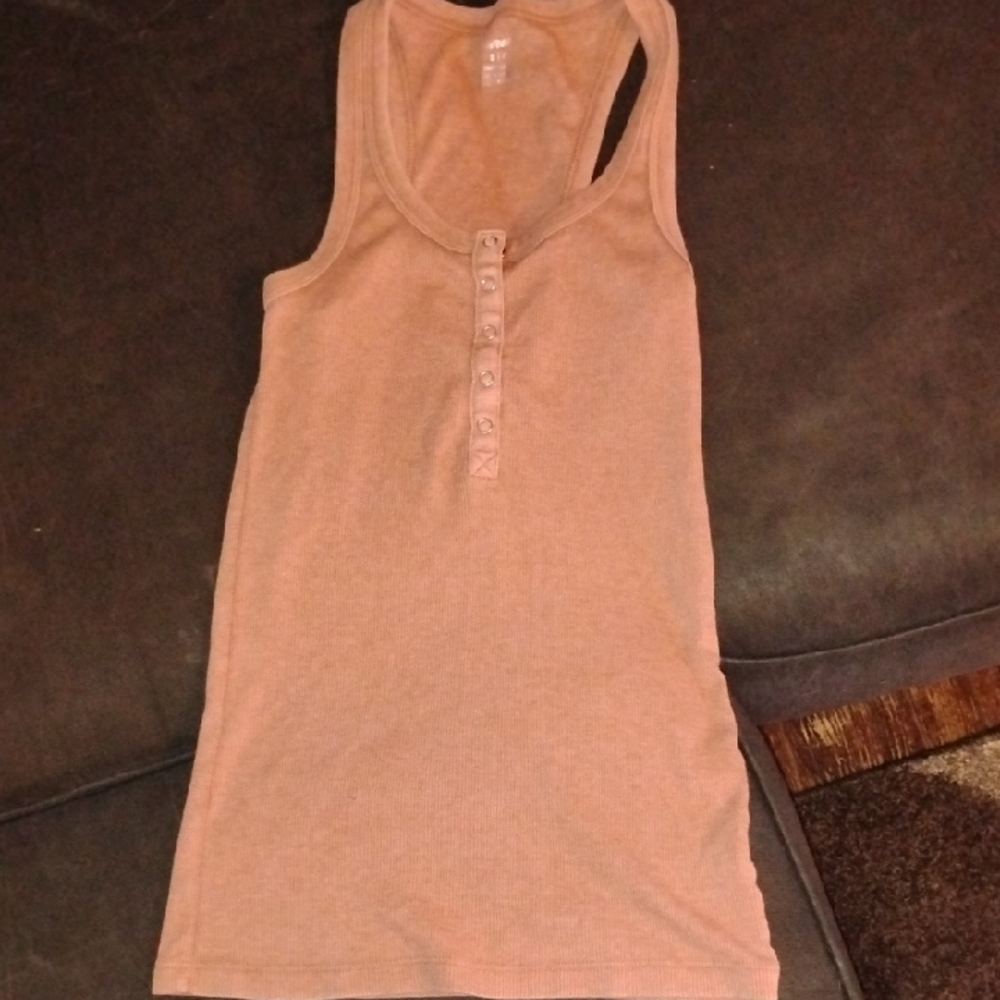Aerie Brown Ribbed Tank Top